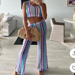 Crochet knit swimwear set